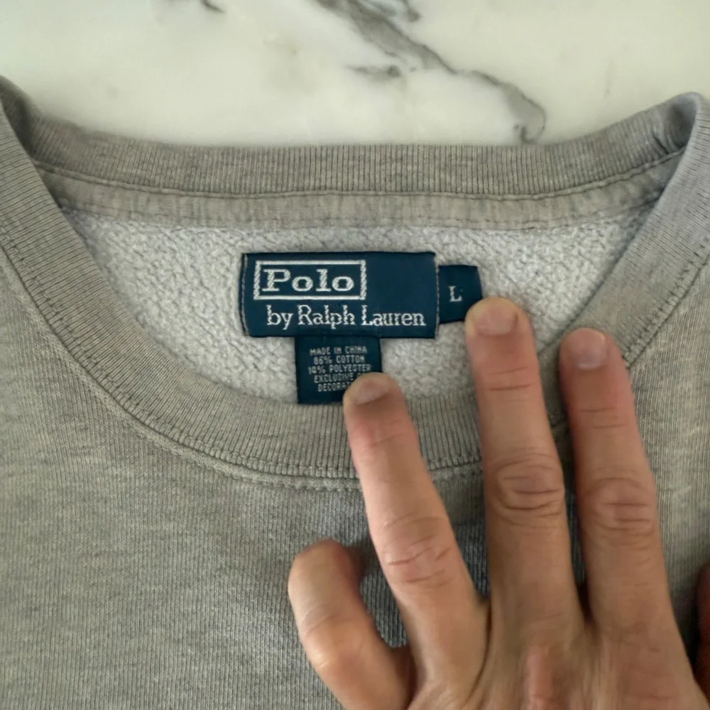 Polo Ralph Lauren Mens Medium Gray Short sleeve Cotton Blend Sweatshirt, Large‎